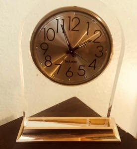 lucite bulova clock prop