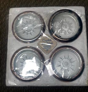 mid-century silver coasters